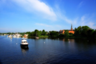 Boats in calm sea