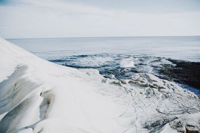 Scenic view of sea during winter