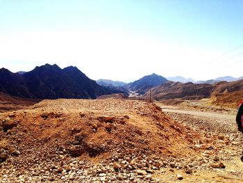 Scenic view of landscape against clear sky