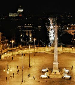 Illuminated city at night