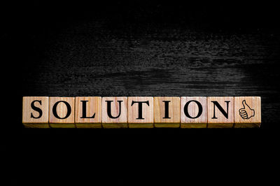Close-up of text on black background