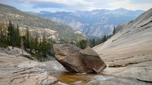 Scenic view of rocky mountains against sky