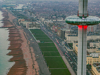 High angle view of city street