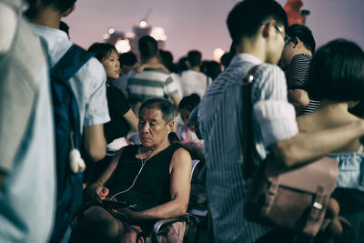 Group of people at music concert