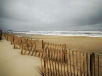 Scenic view of beach against sky