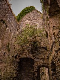 Low angle view of old ruin building