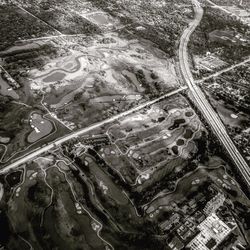 High angle view of road in city