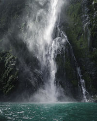 Scenic view of waterfall in forest