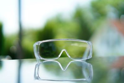 Close-up of glass of water on table