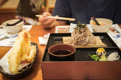 Food served on table in restaurant