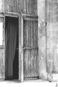 Closed door of old building