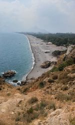 High angle view of beach against sky