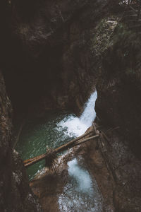 River flowing through rock formation