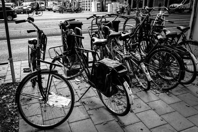 Bicycle parked in city