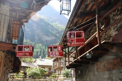 View of buildings against mountain