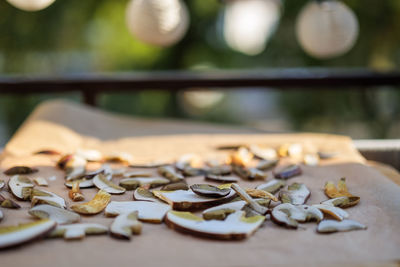 Close-up of cookies on table