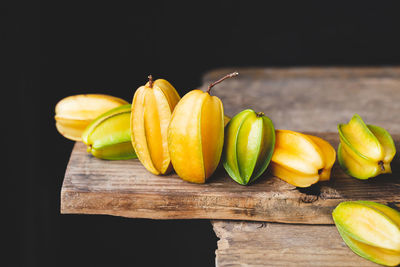 Close-up of fruits on table