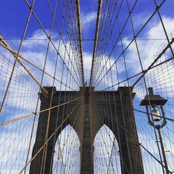 Low angle view of suspension bridge