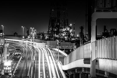 Illuminated city at night