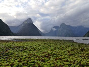 Scenic view of mountains against sky