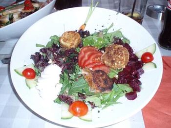 Close-up of salad served in plate