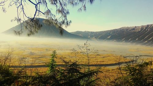 Scenic bromo tengger view of landscape against sky