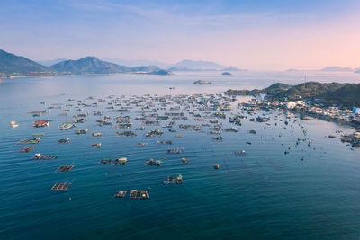 High angle view of sea against sky