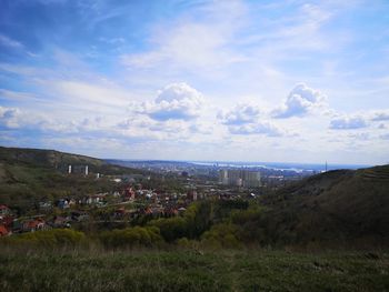 Panoramic view of townscape against sky