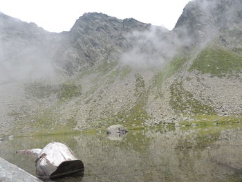 Scenic view of lake and mountains