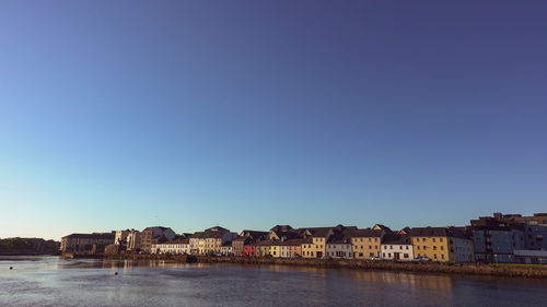 Housing along the long walk and the spanish arch in galway ireland as photographed from nimmo's pier