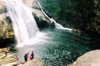 Scenic view of waterfall