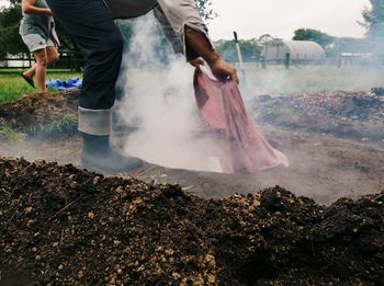 Low section of people working