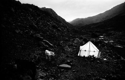 Scenic view of high atlas mountains at night