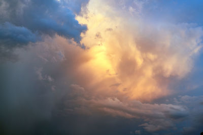 Colourful sky just before a thunderstorm