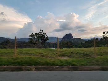 Scenic view of field against sky