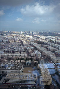 High angle view of cityscape against sky