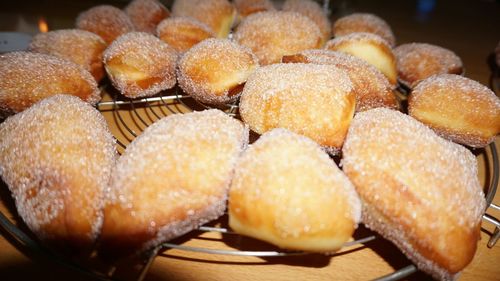 High angle view of homemade krapfen