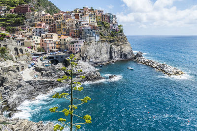 Aerial view of manarola in the cinque terre