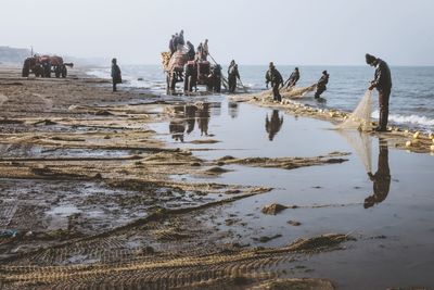 Group of people on beach