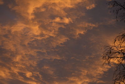 Low angle view of dramatic sky during sunset