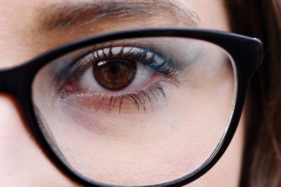 Close-up portrait of woman eye