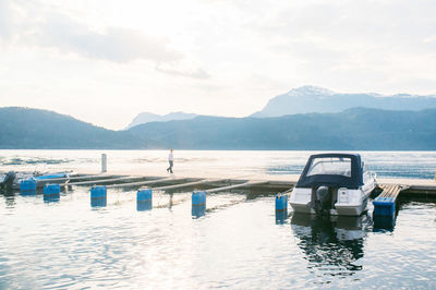 Scenic view of lake and mountains