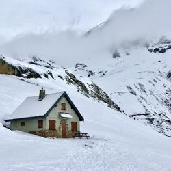 Ski lodge in the mountains of alpe d'huez