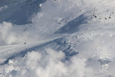 Aerial view of snowcapped mountain