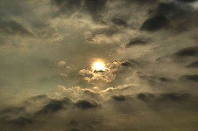 Low angle view of clouds in sky during sunset