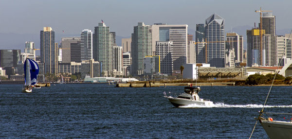 A view of san diego bay and downtown san diego on a autumn day, california,on november07, 2016.