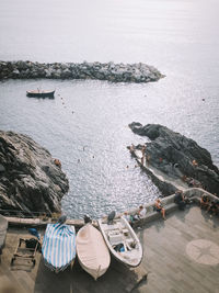 Small harbour in manarola on the cinque terre coast