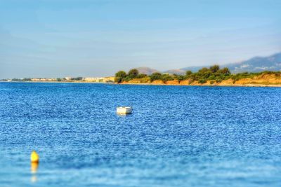 Boats in calm sea