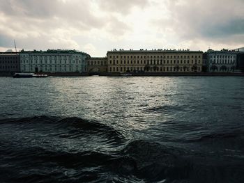 View of river with buildings in background