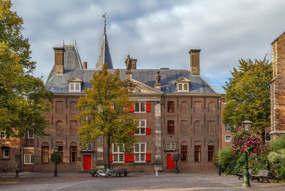 Exterior of historic building against sky